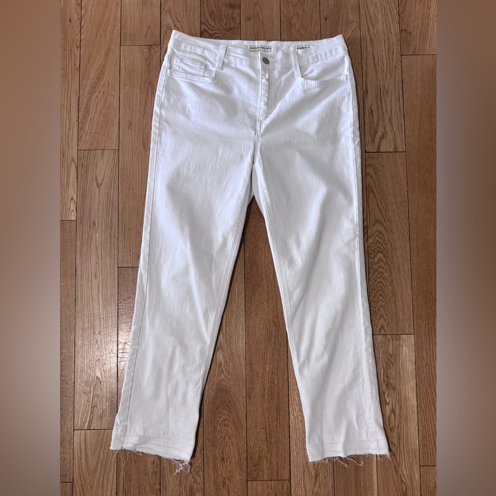Jones New York White Straight Leg Jeans City Cuffed Capri  8